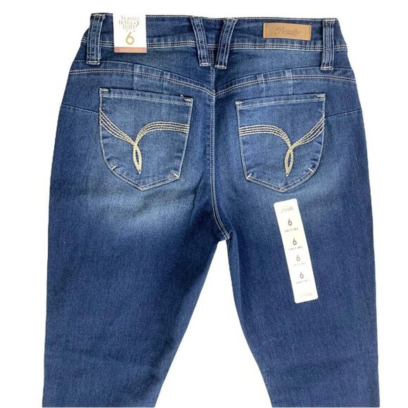 Royalty Women's Slim Fit Ankle Stretch Rips Jeans Medium Wash Blue Size 6 - Picture 5 of 13